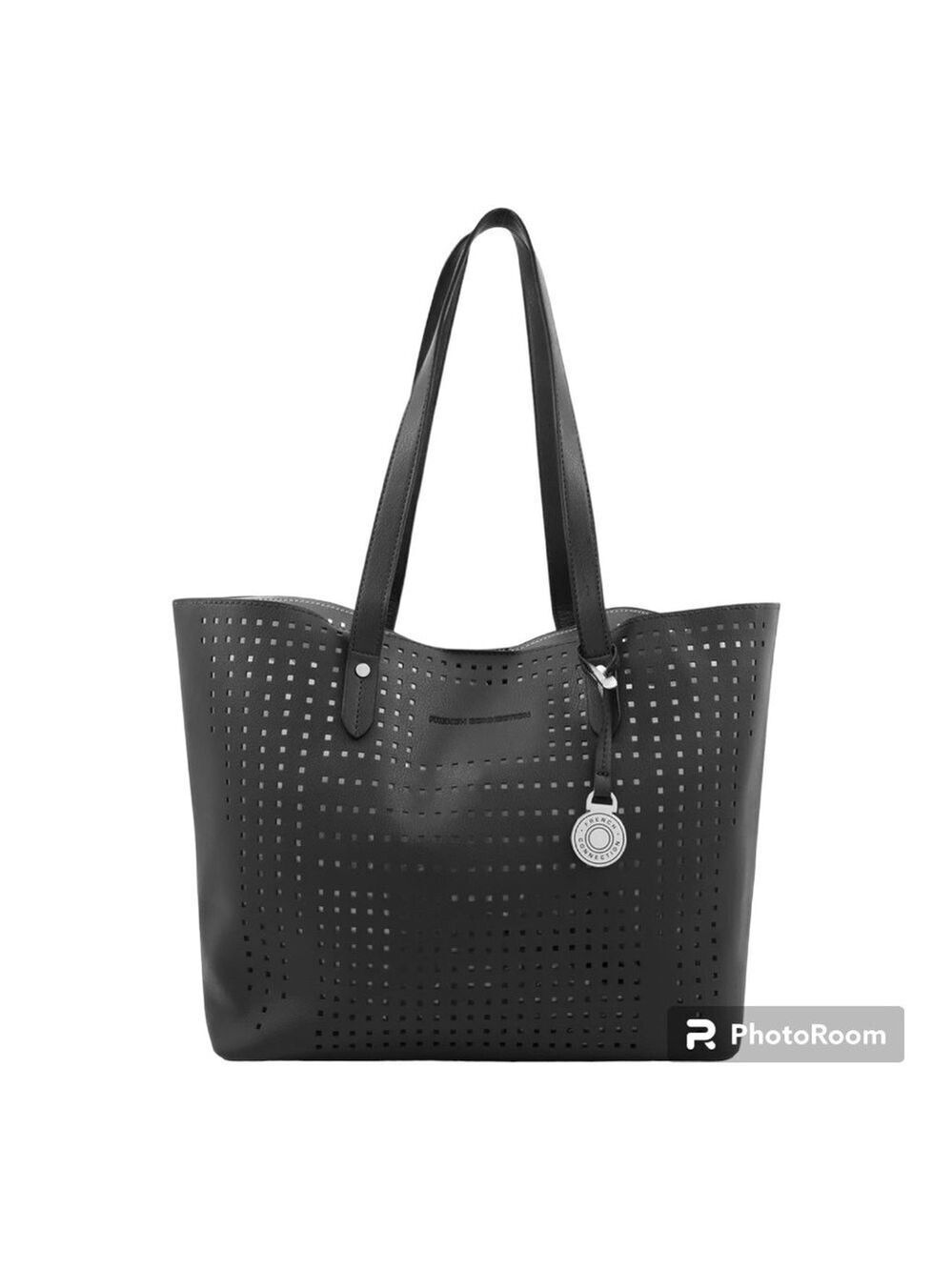 French Connection Talia 2 In 1 Tote Bag Black NWT - Picture 2 of 7
